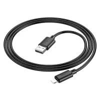 Data Cable Hoco X88 USB to Lightning  2.4A  for Fast Charging and Data Transfer Black 1m