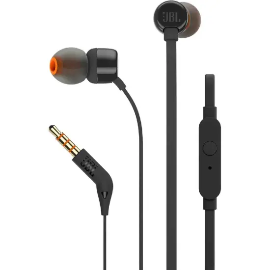 Hands Free JBL Tune 160 In-ear 3.5mm Pure Bass Sound with Mic JBLT160BK 1.2m Black