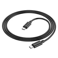 Data Cable Hoco X88 USB-C to USB-C 60W for Fast Charging and Data Transfer 1m Black