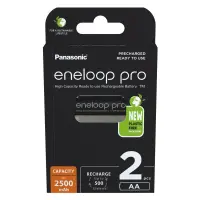 Rechargeable Battery Panasonic Eneloop Pro BK-3HCDE/2BE 2500mAh size AA Ni-MH 1.2V Τεμ. 2 New Package