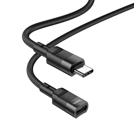 Extension Cable Hoco U107 USB-C to USB-C 2.0 3A OTG Braided Black 1.2m