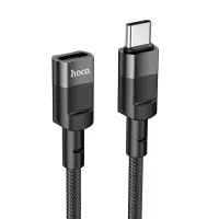 Extension Cable Hoco U107 USB-C to USB-C 2.0 3A OTG Braided Black 1.2m