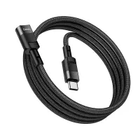 Extension Cable Hoco U107 USB-C to USB-C 2.0 3A OTG Braided Black 1.2m