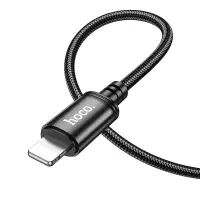 Data Cable Hoco X89 Wind USB to Lightning 2.4A Black 1m Braided