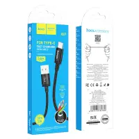 Data Cable Hoco X89 Wind USB to USB-C 3A Black 1m Braided