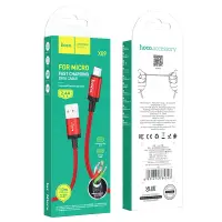 Data Cable Hoco X89 Wind USB to Micro USB 2.4A Red Braided 1m