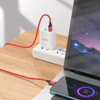 Data Cable Hoco X89 Wind USB to Micro USB 2.4A Red Braided 1m