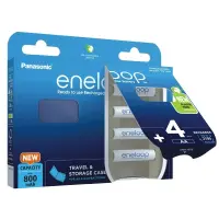 Rechargeable Battery Panasonic Eneloop BK-3MCDEC4BE 2000mAh size AA Ni-MH 1.2V 4Pcs with Battery Case