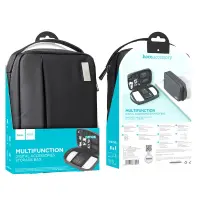 Travelling Bag Hoco GM106 for Digital Accessories with 3 Storage Compartments and Zipper Pocket Black (23x15.5x6cm)