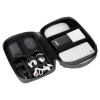Travelling Bag Hoco GM106 for Digital Accessories with 3 Storage Compartments and Zipper Pocket Black (23x15.5x6cm)