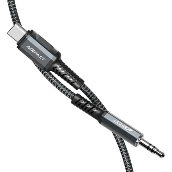 Data Cable Acefast Metallic C1-08 USB-C to 3.5mm Male Braided Grey 1.2m