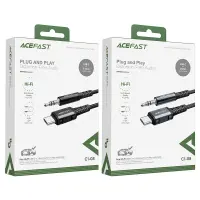 Data Cable Acefast Metallic C1-08 USB-C to 3.5mm Male Braided Grey 1.2m