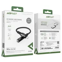 Handsfree Adapter Acefast C1-05 Metallic Lightning to 3.5mm Female Apple Certified MFI Braided Black 18cm