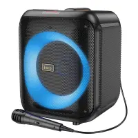 Wireless Speaker Hoco HA1 Graceful TWS BT V5.1 30W 3600mAh FM USB 3.5mm Micro SD with 1 wired microphone and RGB & Strobo Lights