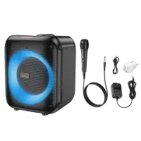 Wireless Speaker Hoco HA1 Graceful TWS BT V5.1 30W 3600mAh FM USB 3.5mm Micro SD with 1 wired microphone and RGB & Strobo Lights