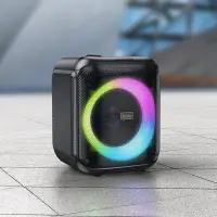 Wireless Speaker Hoco HA1 Graceful TWS BT V5.1 30W 3600mAh FM USB 3.5mm Micro SD with 1 wired microphone and RGB & Strobo Lights
