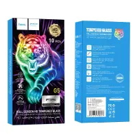 Tempered Glass Hoco G5 0.33mm Full Silk Screen HD 2.5D for Apple iPhone 15 Pro Black 10 Pcs Set