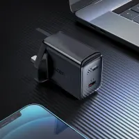 Travel Charger Acefast A4 Fast Charging USB-C PD20W Black with UK Plug