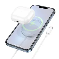 Charger Hoco CW47 Magnetic Magsafe for iPhone 12 and above 15W with USB-C Cable 1m