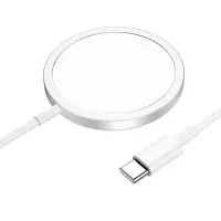 Charger Hoco CW47 Magnetic Magsafe for iPhone 12 and above 15W with USB-C Cable 1m