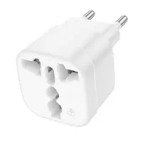 Hoco DC60 Universal Adapter (UK, 3C 3Plug, 3C 2Plug, US Plug) in European White