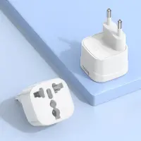 Hoco DC60 Universal Adapter (UK, 3C 3Plug, 3C 2Plug, US Plug) in European White