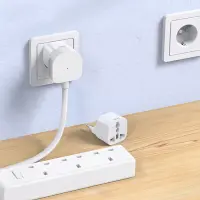 Hoco DC60 Universal Adapter (UK, 3C 3Plug, 3C 2Plug, US Plug) in European White