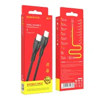 Data Cable Borofone BX51 Triumph USB-C to USB-C 60W Black 1m