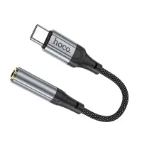 Audio Adaptor Hoco LS36 Fresh USB-C to 3.5mm Hi-Fi Braided 12cm Black