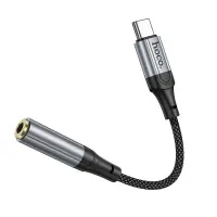 Audio Adaptor Hoco LS36 Fresh USB-C to 3.5mm Hi-Fi Braided 12cm Black