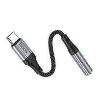 Audio Adaptor Hoco LS36 Fresh USB-C to 3.5mm Hi-Fi Braided 12cm Black