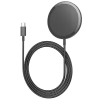 Charger Hoco CW52 Enjoy Magnetic Magsafe 15W with USB-C Cable 1m Black