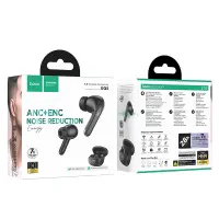 Wireless Headset Hoco EQ5 Energy 7h TWS V5.3 with ANC+ENC Noise Reduction Link for 2 Phones and LED Display Black