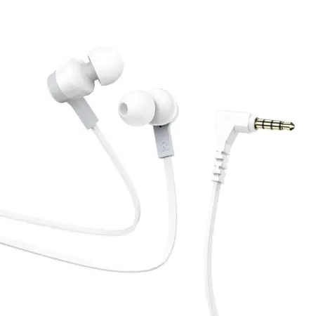 Hands Free Hoco M86 Oceanic Universal Earphones Deep Bass Stereo 3.5mm White 1.2m