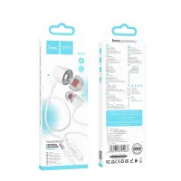 Hands Free Hoco M107 Discoverer Universal Earphones 3.5mm White 1.2m
