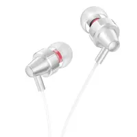 Hands Free Hoco M90 Delight Earphones Deep Bass Stereo USB-C Compatible with All USB-C Devices Silver 1.2m
