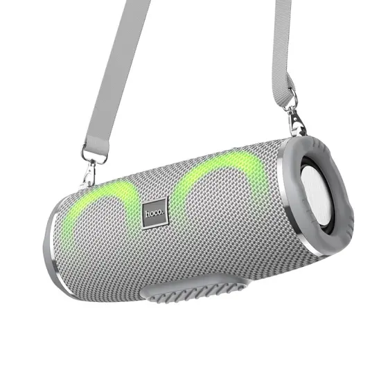 Wireless Speaker Hoco HC12 Sports V5.0 2x5W 1200mAh Microphone FM Micro SD USB AUX Ports LED Grey