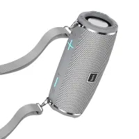 Wireless Speaker Hoco HC12 Sports V5.0 2x5W 1200mAh Microphone FM Micro SD USB AUX Ports LED Grey