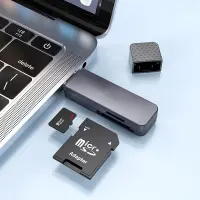 Memory Card Reader HB45 Spirit 2-in-1 USB 3.0 up to 5Gbps and 2TB for Mico SD and SD Metal Grey