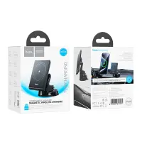 Car Mount Hoco HW20 Precious with Magnetic Wireless Fast Charger up to 15W USB Black 4.5"-7"