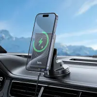 Car Mount Hoco HW20 Precious with Magnetic Wireless Fast Charger up to 15W USB Black 4.5"-7"
