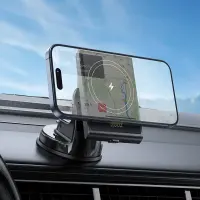 Car Mount Hoco HW20 Precious with Magnetic Wireless Fast Charger up to 15W USB Black 4.5"-7"
