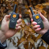 Walkie Talkie Set 2pcs with Hands Free Reception Range of Coverage 7 km 3AAA Sencor SMR 131 Black/Green