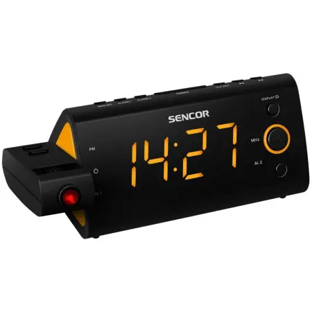 Sencor SRC 330 OR Clock Radio with Time Projection, Thermometer, and Calendar
