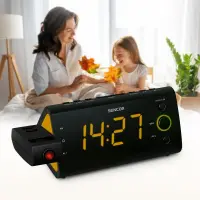 Sencor SRC 330 OR Clock Radio with Time Projection, Thermometer, and Calendar