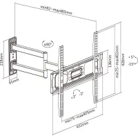 Stell SHO 5600 TV Stand for 32" - 55" TVs VESA 75x75 to 400x400 with Adjustable Tilt and Rotation