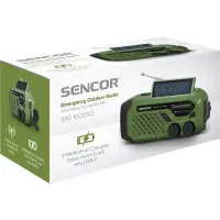 Radio Camping Iliako with USB-C Hand Crank and 2 LED Flashlights FM/AM Sencor SRD 1000SCL GR Green