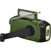 Radio Camping Iliako with USB-C Hand Crank and 2 LED Flashlights FM/AM Sencor SRD 1000SCL GR Green