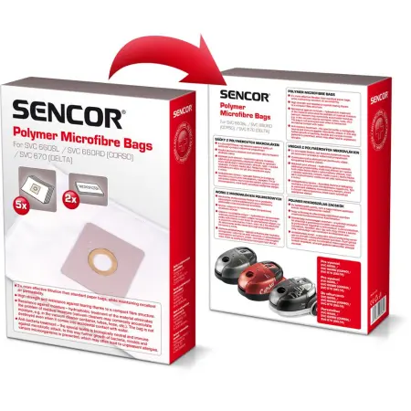 Disposable Bags Sencor SVCX 1052 for Sencor Vacuum Cleaner SVC 660/670 5pcs + 1  filter