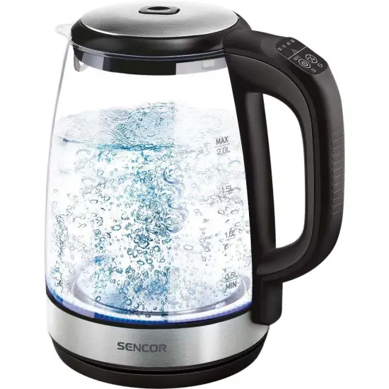 Electric Kettle 2lt with Temperature Selection 2200W Glass Sencor SWK 2090BK Black
